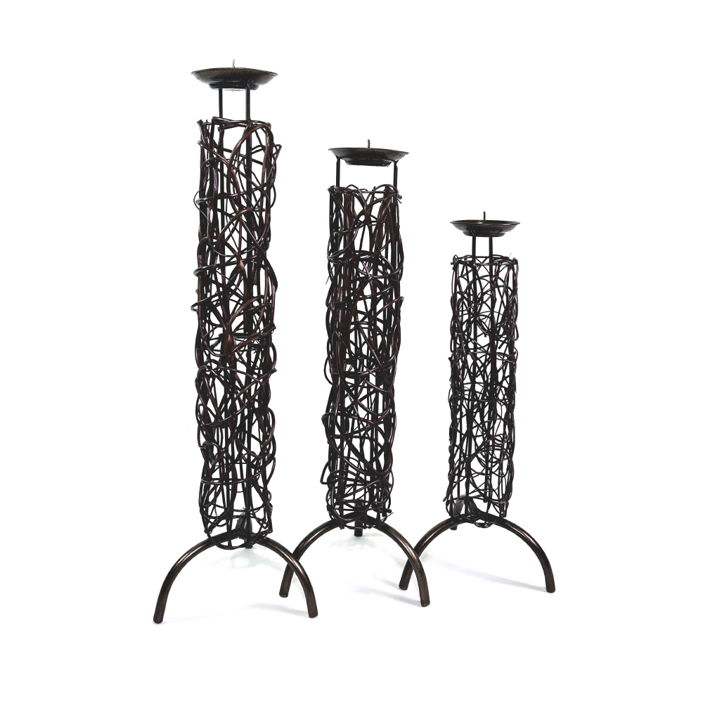 Candelero porta vela Bosque trío pack